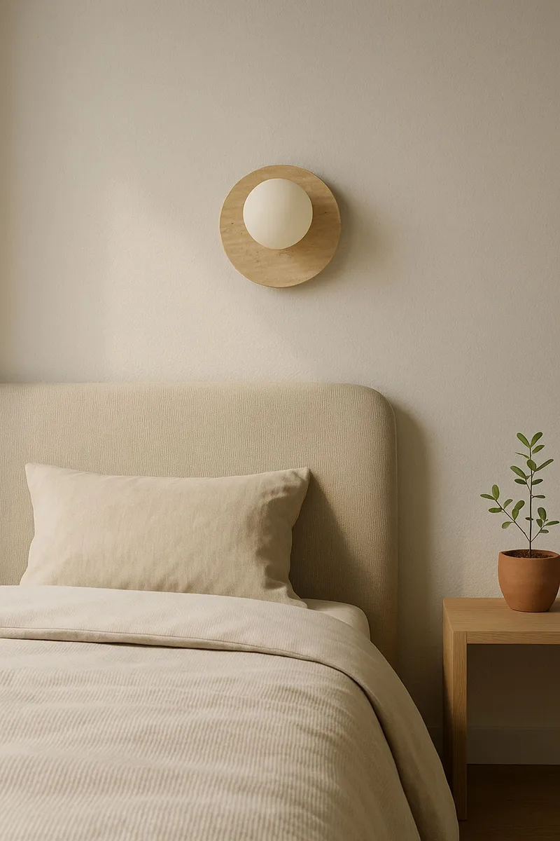 Kummer Vägglampa 10 cm Rund - Beige Och Vit - Belysning - Inomhusbelysning & lampor - Vägglampor & väggbelysning