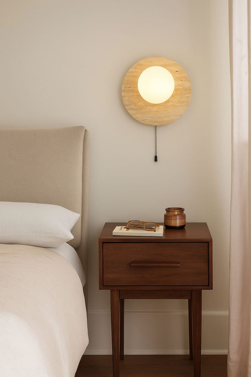 Kummer Vägglampa 10 cm Rund - Beige Och Vit - Belysning - Inomhusbelysning & lampor - Vägglampor & väggbelysning