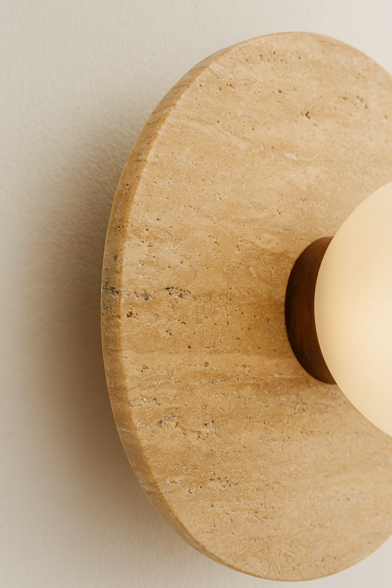 Kummer Vägglampa 12 cm Rund - Beige Och Vit - Belysning - Inomhusbelysning & lampor - Vägglampor & väggbelysning