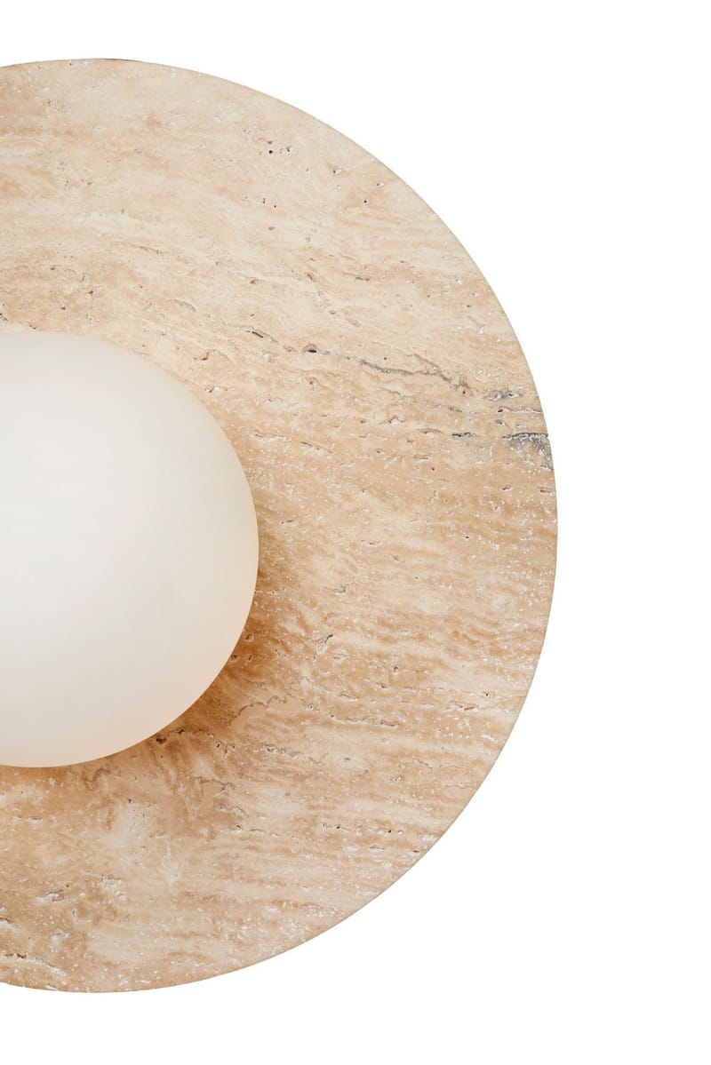 Kummer Vägglampa 12 cm Rund - Beige Och Vit - Belysning - Inomhusbelysning & lampor - Vägglampor & väggbelysning