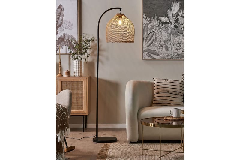 Lakskol Golvlampa 165 cm - Svart/Natur - Belysning - Inomhusbelysning & lampor - Golvlampor & golvbelysning