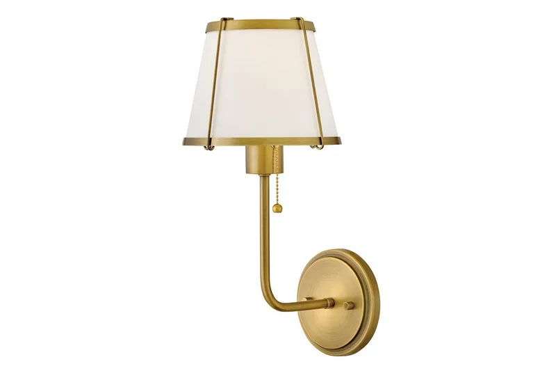 Clarke Hinkley Vägglampa, Brass||White