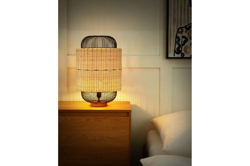 Leftyr Bordslampa 55 cm E27 - Svart/Natur - Belysning - Inomhusbelysning & lampor - Sänglampa - Sängbordslampa