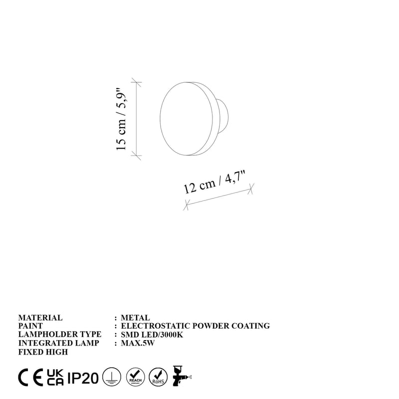 Loomba Vägglampa 15 cm Rund - Antik - Belysning - Inomhusbelysning & lampor - Vägglampor & väggbelysning
