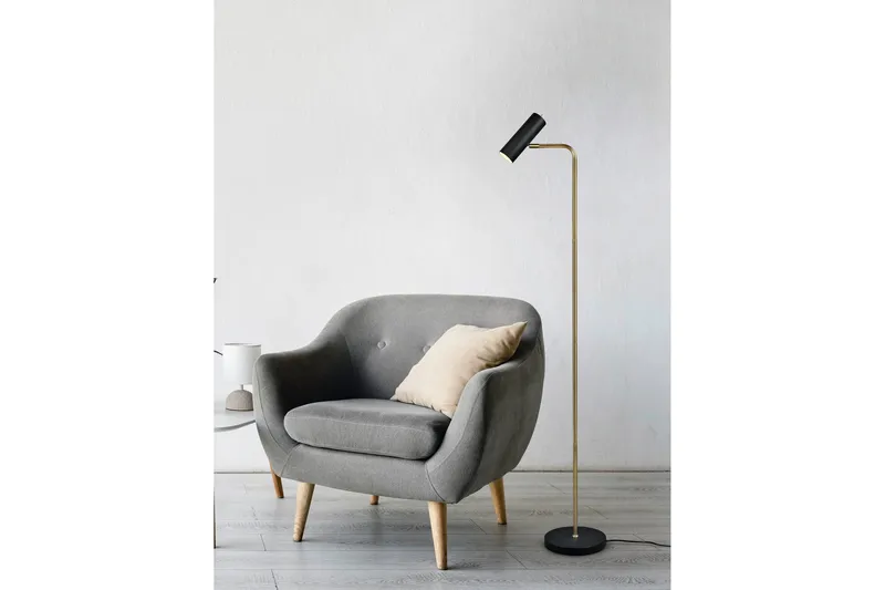 Marley Golvlampa GU10 mattmässing/ mattsvart - Mässing/Matt svart - Belysning - Inomhusbelysning & lampor - Golvlampor & golvbelysning