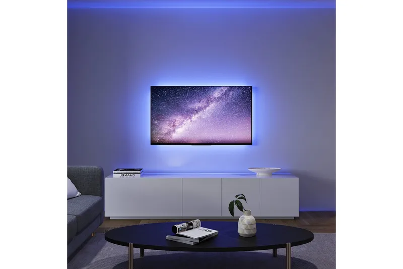 Screen LED-stripe för 51” skärm 3 m svart RGB - Svart - Belysning - Inomhusbelysning & lampor - Möbelbelysning & integrerad belysning - Bokhyllebelysning