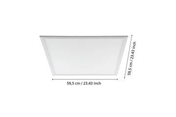 Rasterbelysning Eglo LED-Panel 4000K 595x595 mm - Vit - Belysning - Inomhusbelysning & lampor - Vägglampor & väggbelysning