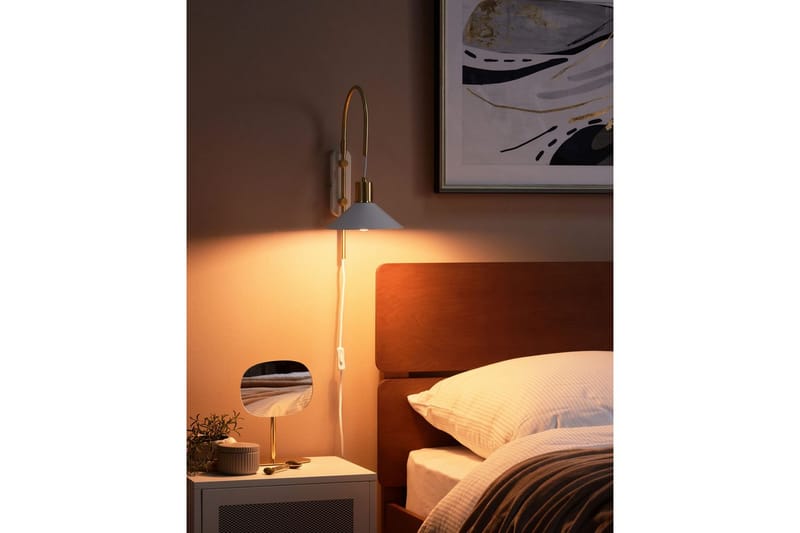Ozmi Vägglampa 44 cm E27 - Guld/Vit - Belysning - Inomhusbelysning & lampor - Sänglampa - Sänglampa vägg