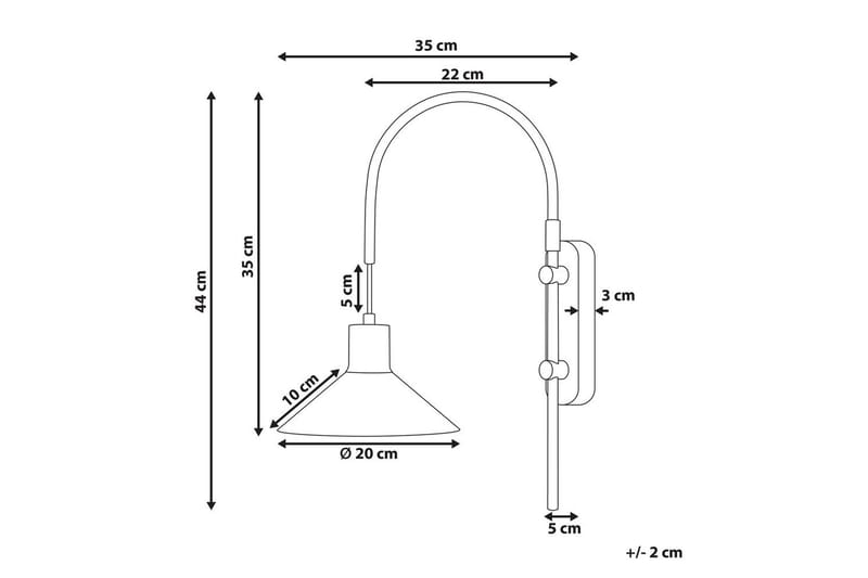 Ozmi Vägglampa 44 cm E27 - Guld/Vit - Belysning - Inomhusbelysning & lampor - Sänglampa - Sänglampa vägg