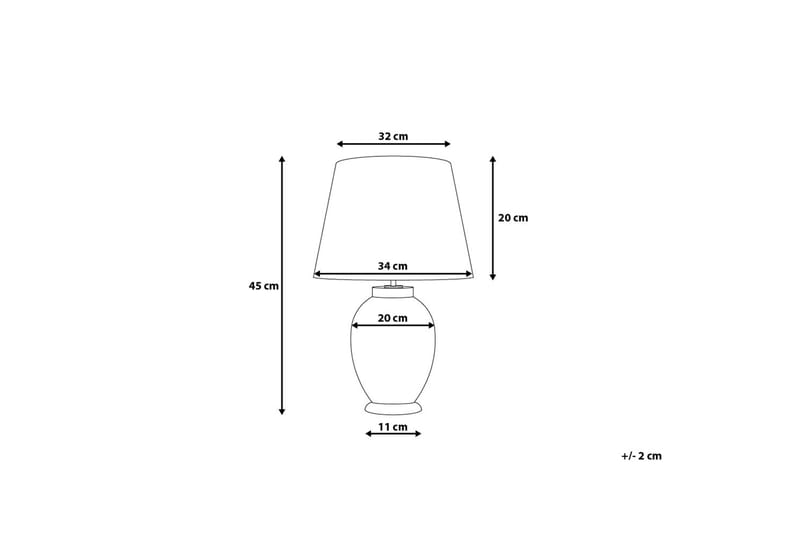 BRENTA Bordslampa 34 cm - Sängbordslampa - Sovrumslampa - Fönsterlampa på fot - Bordslampor & bordsbelysning
