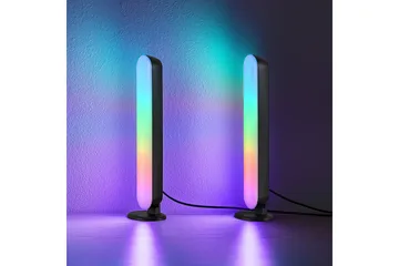 Game LED Bordslampa 2-pack svart RGB - Svart - Belysning - Inomhusbelysning & lampor - Sänglampa - Sängbordslampa