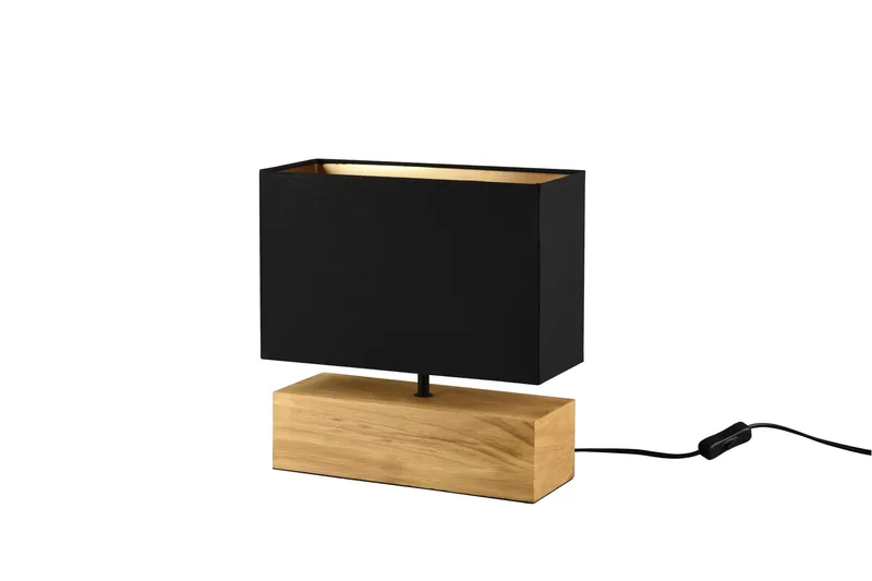 Woody Bordslampa 30cm E27 svart/ trä - Svart/Trä - Belysning - Inomhusbelysning & lampor - Sänglampa - Sängbordslampa