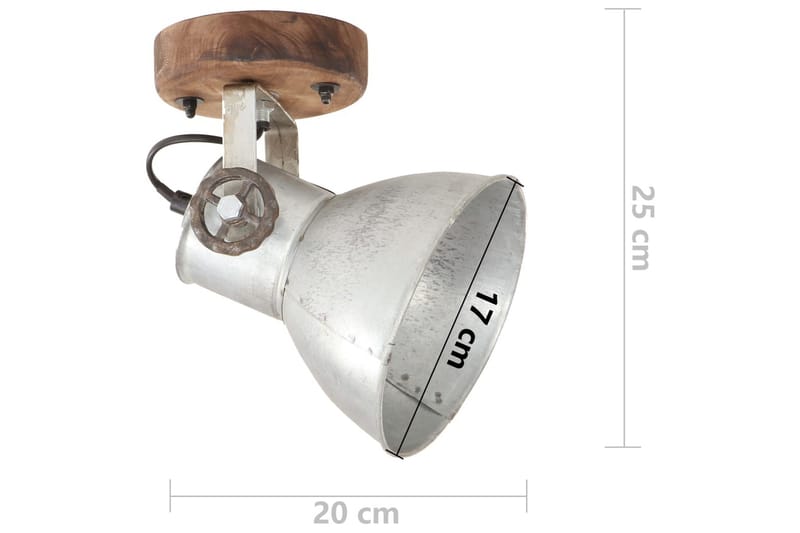 Industriell vägglampa/taklampa 2 st silver 20x25 cm E27 - Silver - Belysning - Inomhusbelysning & lampor - Sänglampa - Sänglampa vägg