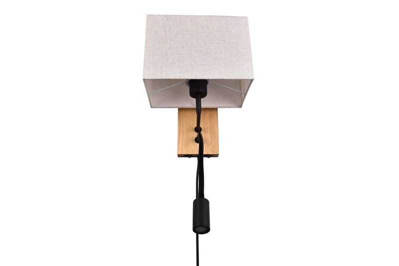 Nilam Vägglampa med läslampa 25 cm LED + E27 trä - Trä/Beige - Belysning - Inomhusbelysning & lampor - Sänglampa - Sänglampa vägg
