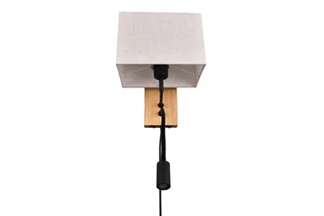 Nilam Vägglampa med läslampa 25 cm LED + E27 trä - Trä/Beige - Belysning - Inomhusbelysning & lampor - Sänglampa - Sänglampa vägg