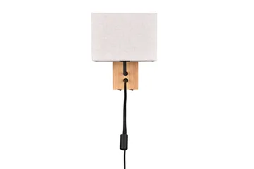 Nilam Vägglampa med läslampa 25 cm LED + E27 trä - Trä/Beige - Belysning - Inomhusbelysning & lampor - Sänglampa - Sänglampa vägg