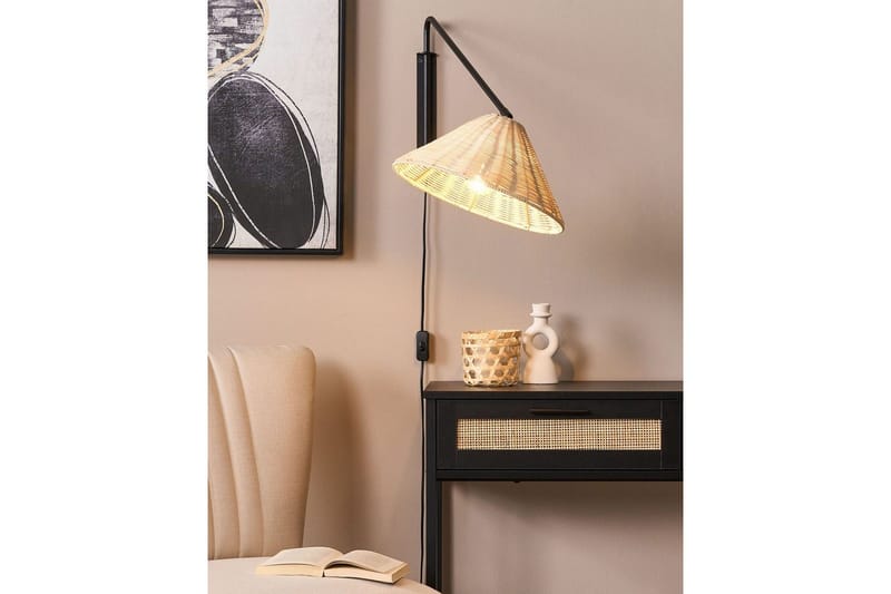 Thirassia Vägglampa E27 - Svart/Natur - Belysning - Inomhusbelysning & lampor - Sänglampa - Sänglampa vägg