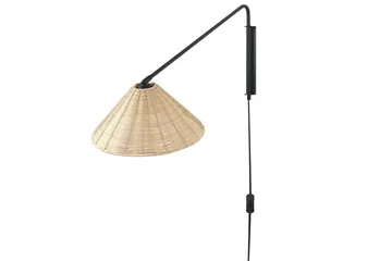 Thirassia Vägglampa E27 - Svart/Natur - Belysning - Inomhusbelysning & lampor - Sänglampa - Sänglampa vägg