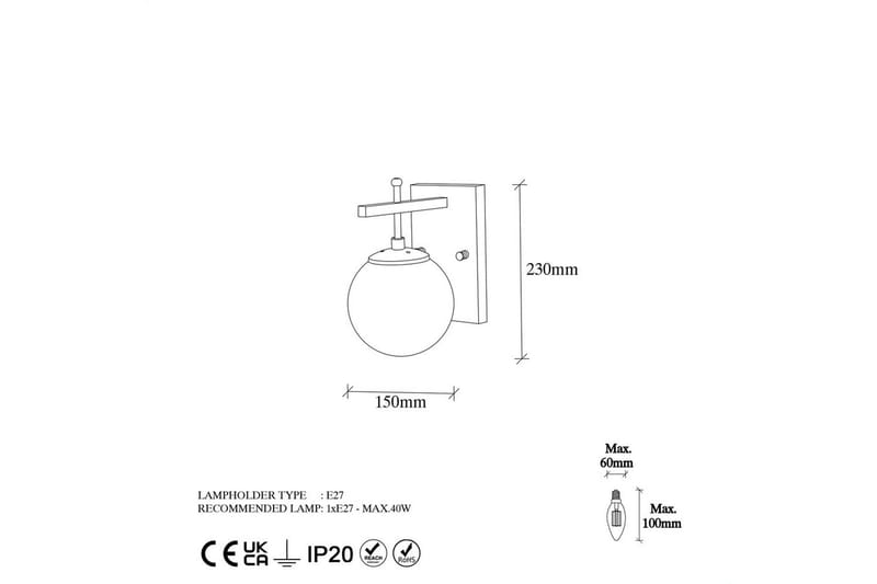 Vägglampa Brentha Rany - Guld - Belysning - Inomhusbelysning & lampor - Sänglampa - Sänglampa vägg