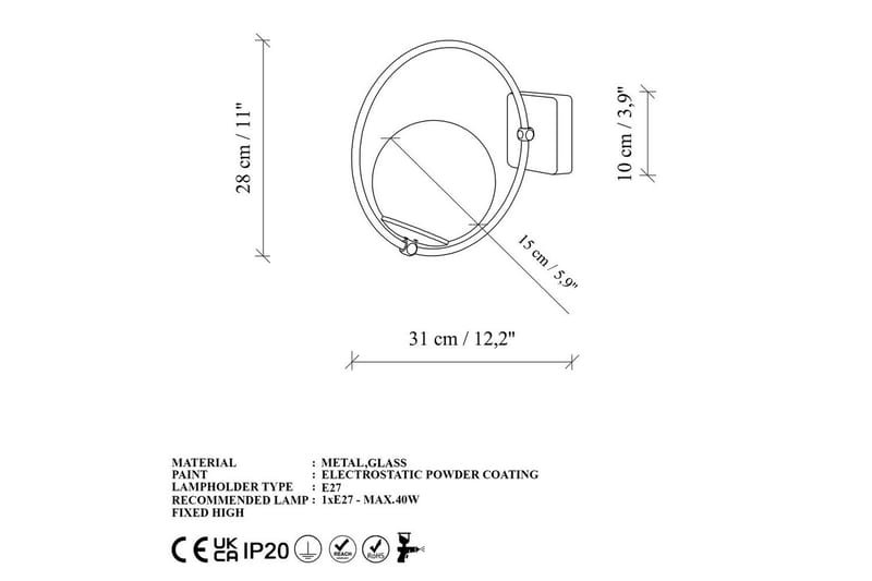 Vägglampa Dolcer Rany - Guld - Belysning - Inomhusbelysning & lampor - Sänglampa - Sänglampa vägg