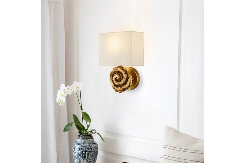 Vägglampa Flambeau Swirl Guld Blad - Guld Blad - Belysning - Inomhusbelysning & lampor - Sänglampa - Sänglampa vägg
