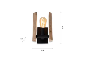 Vägglampa Log - 15x25x17 cm - Belysning - Inomhusbelysning & lampor - Sänglampa - Sänglampa vägg
