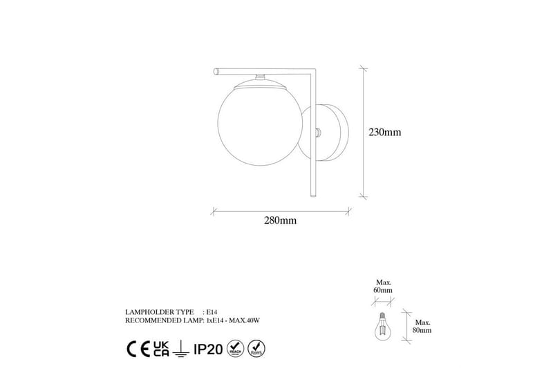 Vägglampa Olan Antik Transparent - Transparent - Belysning - Inomhusbelysning & lampor - Sänglampa - Sänglampa vägg