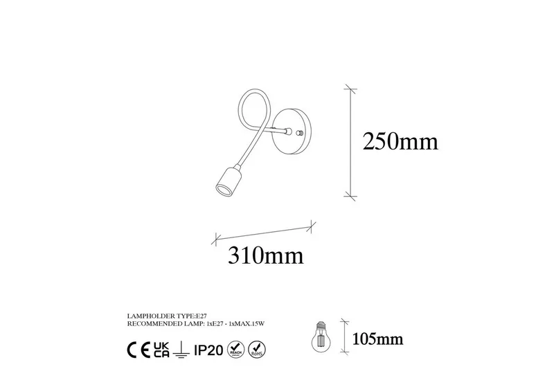 Vägglampa Ranju Svart / Antik - Brons/Svart - Belysning - Inomhusbelysning & lampor - Sänglampa - Sänglampa vägg