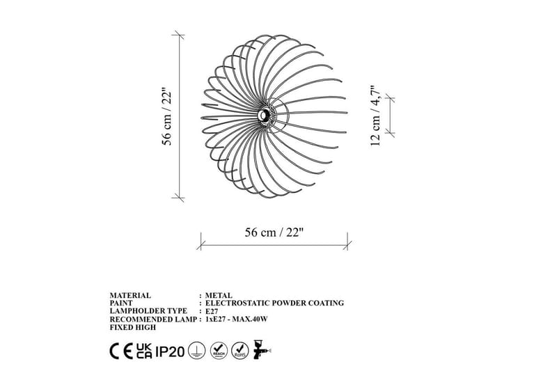 Vägglampa Sadortel Rany - 56 x 16 x 56 cm - Belysning - Inomhusbelysning & lampor - Sänglampa - Sänglampa vägg