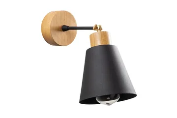 Vägglampa Sudalwani Svart / Ek - Svart / Ek - Belysning - Inomhusbelysning & lampor - Sänglampa - Sänglampa vägg