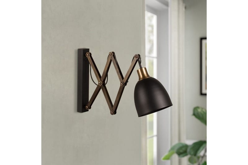 Vägglampa Sugana Lyra Svart / Vintage - Beige/Svart - Belysning - Inomhusbelysning & lampor - Sänglampa - Sänglampa vägg