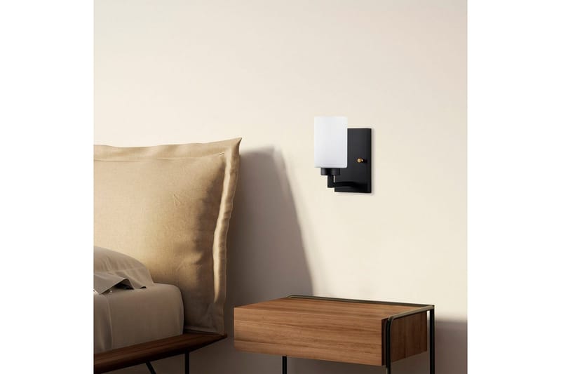 Vägglampa Syllen Svart / Vit - Svart / Vit - Belysning - Inomhusbelysning & lampor - Sänglampa - Sänglampa vägg