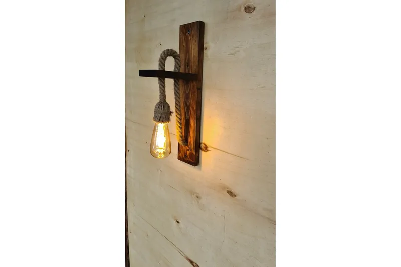 Vägglampa Teyra Valnöt - Rödfärgat trä - Belysning - Inomhusbelysning & lampor - Sänglampa - Sänglampa vägg