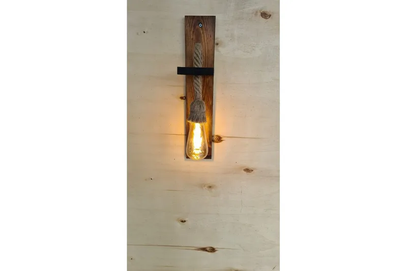 Vägglampa Teyra Valnöt - Rödfärgat trä - Belysning - Inomhusbelysning & lampor - Sänglampa - Sänglampa vägg