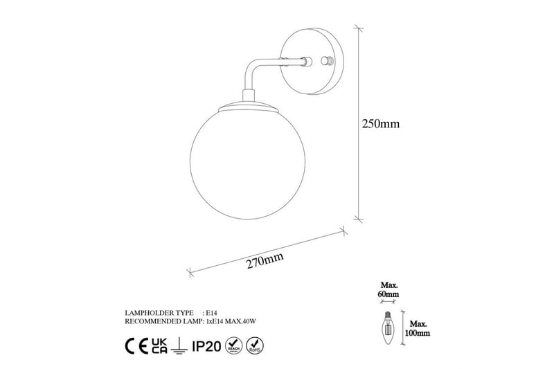 Vägglampa Tolra Vintage Transparent - Vintage Transparent - Belysning - Inomhusbelysning & lampor - Sänglampa - Sänglampa vägg