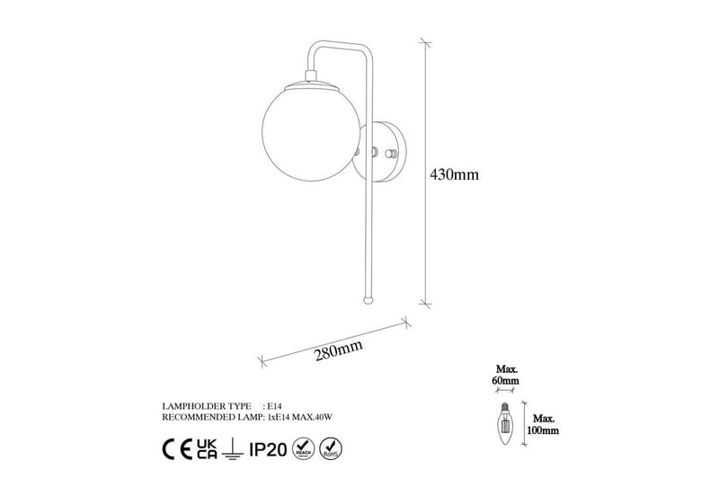 Vägglampa Tolra Vintage Vit - Vit - Belysning - Inomhusbelysning & lampor - Sänglampa - Sänglampa vägg