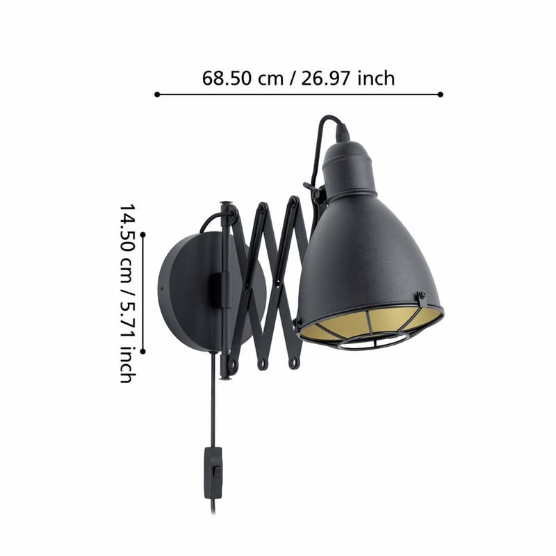 Vägglampa Treburley - 65 cm - Belysning - Inomhusbelysning & lampor - Sänglampa - Sänglampa vägg