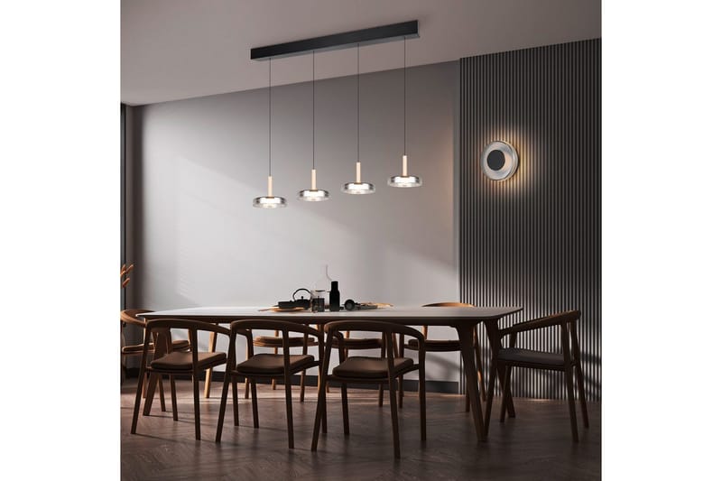 Vägglampa TRIO Celeste Mattsvart/kromad/trä - Mattsvart/kromad/trä - Belysning - Inomhusbelysning & lampor - Sänglampa - Sänglampa vägg