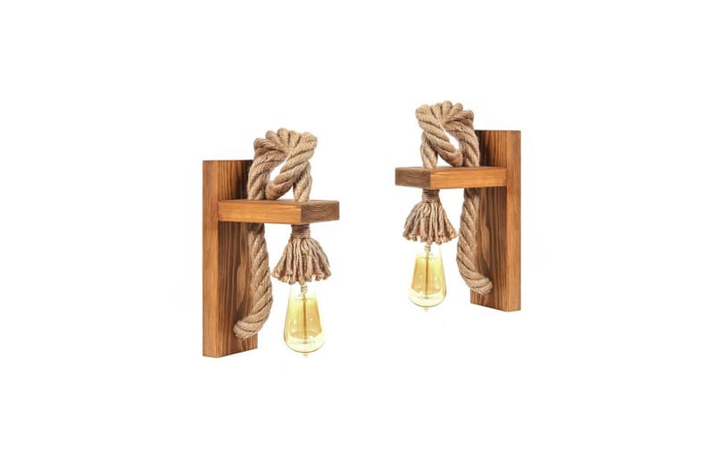 Vägglampeset (2 stycken) Giuseppe Duo Brun / Rany - Brun/Guld - Belysning - Inomhusbelysning & lampor - Sänglampa - Sänglampa vägg