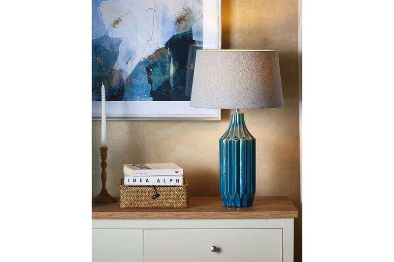 Schava Bordslampa 56 cm E27 - Blå/Grå - Belysning - Inomhusbelysning & lampor - Sänglampa - Sängbordslampa