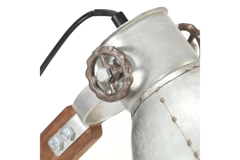 Skrivbordslampa industriell silver rund 58x18x90 cm E27 - Silver - Skrivbordslampa