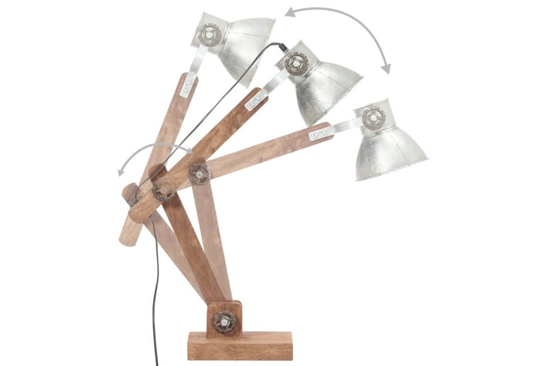Skrivbordslampa industriell silver rund 58x18x90 cm E27 - Silver - Belysning - Inomhusbelysning & lampor - Skrivbordslampa