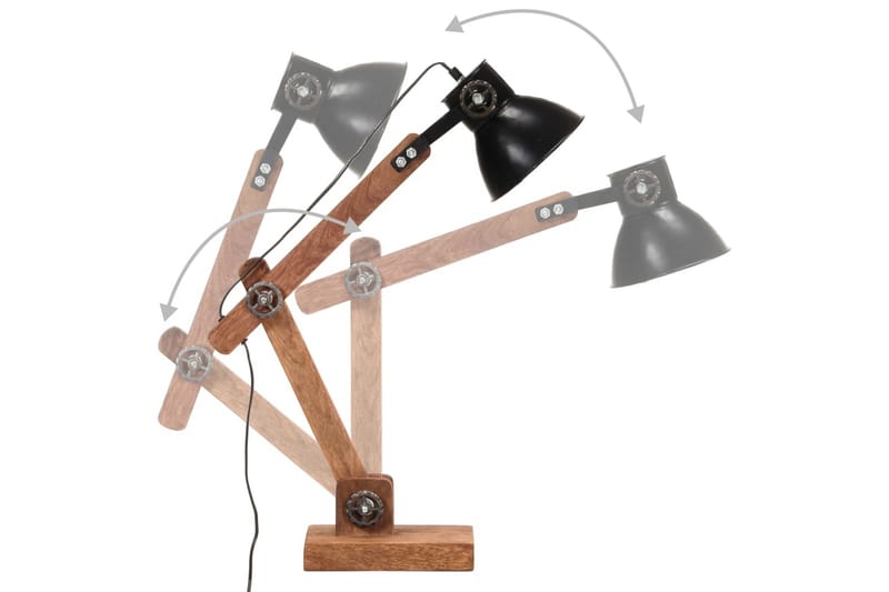Skrivbordslampa industriell svart rund 58x18x90 cm E27 - Svart - Belysning - Inomhusbelysning & lampor - Skrivbordslampa