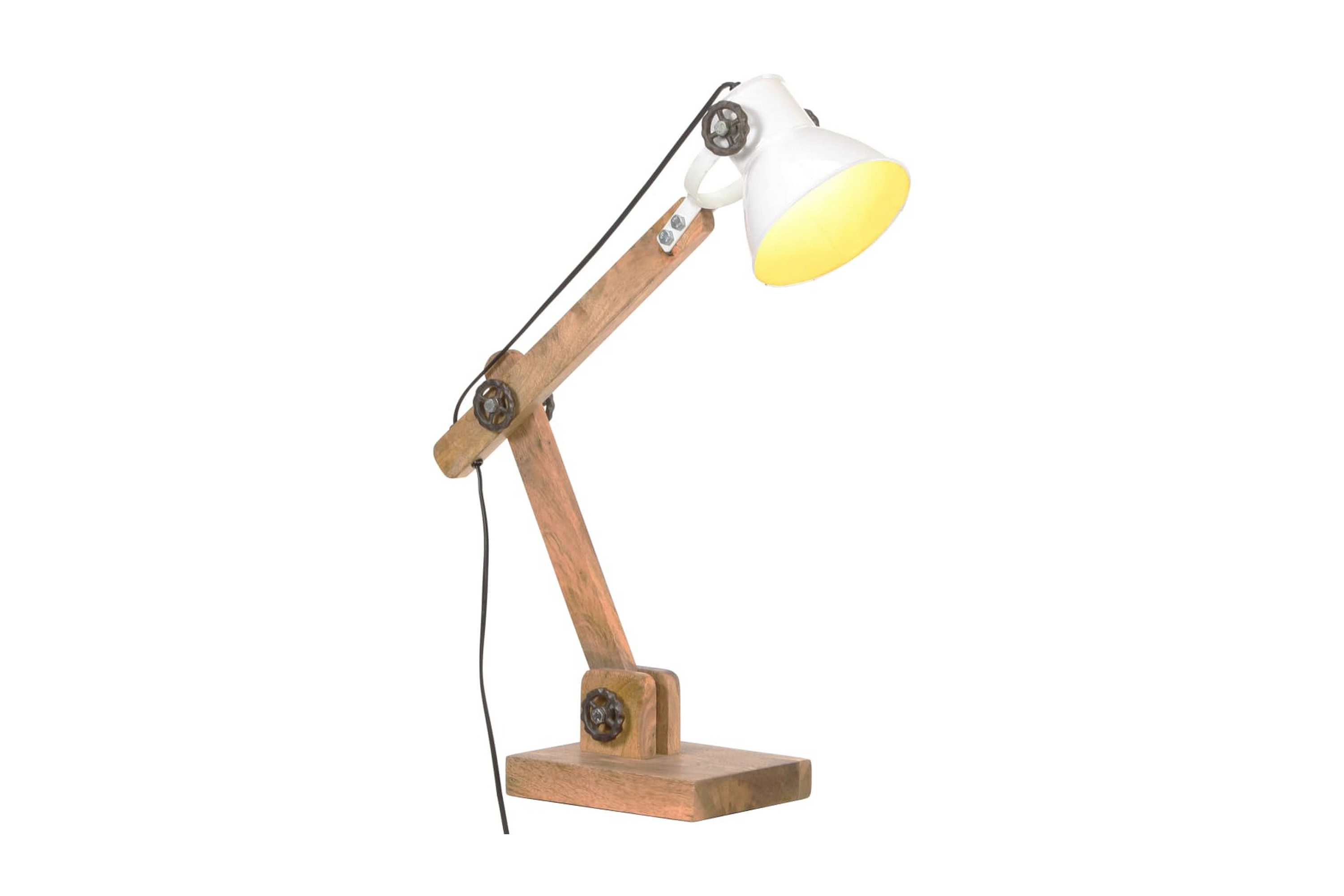 Skrivbordslampa industriell vit rund 58x18x90 cm E27 – Vit