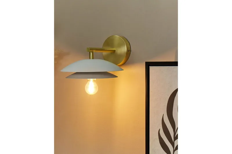 Solab Vägglampa E27 - Guld/Vit - Belysning - Inomhusbelysning & lampor - Vägglampor & väggbelysning