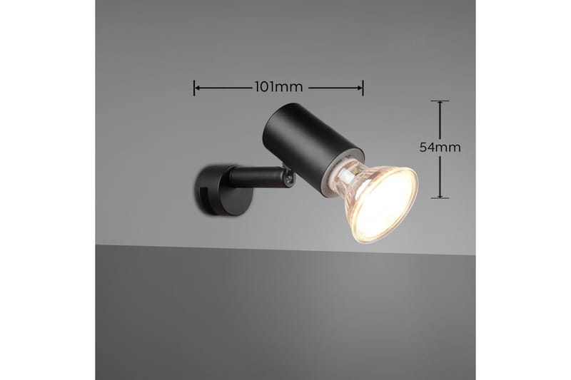 Lorenzo H2O Vägglampa 1L GU10 mattsvart - Matt svart - Belysning - Inomhusbelysning & lampor - Vägglampor & väggbelysning