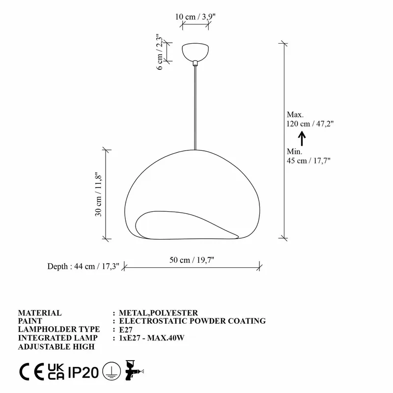 Cadros Pendellampa - Vit - Belysning - Inomhusbelysning & lampor - Taklampor & takbelysning - Kristallkrona & takkrona