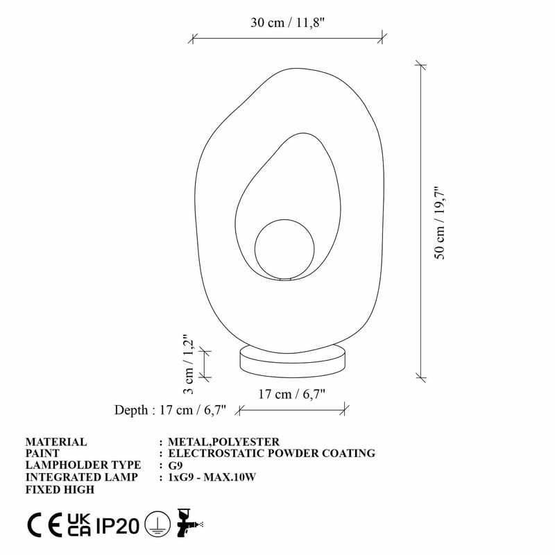 Corlinor Bordslampa - Vit - Belysning - Inomhusbelysning & lampor - Taklampor & takbelysning - Kristallkrona & takkrona