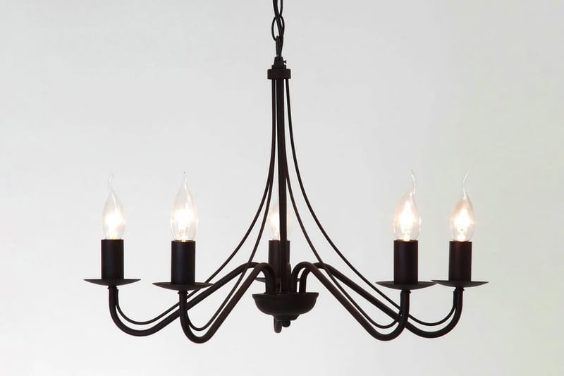 Country Ljuskrona 5L E14 rustik, Svart
