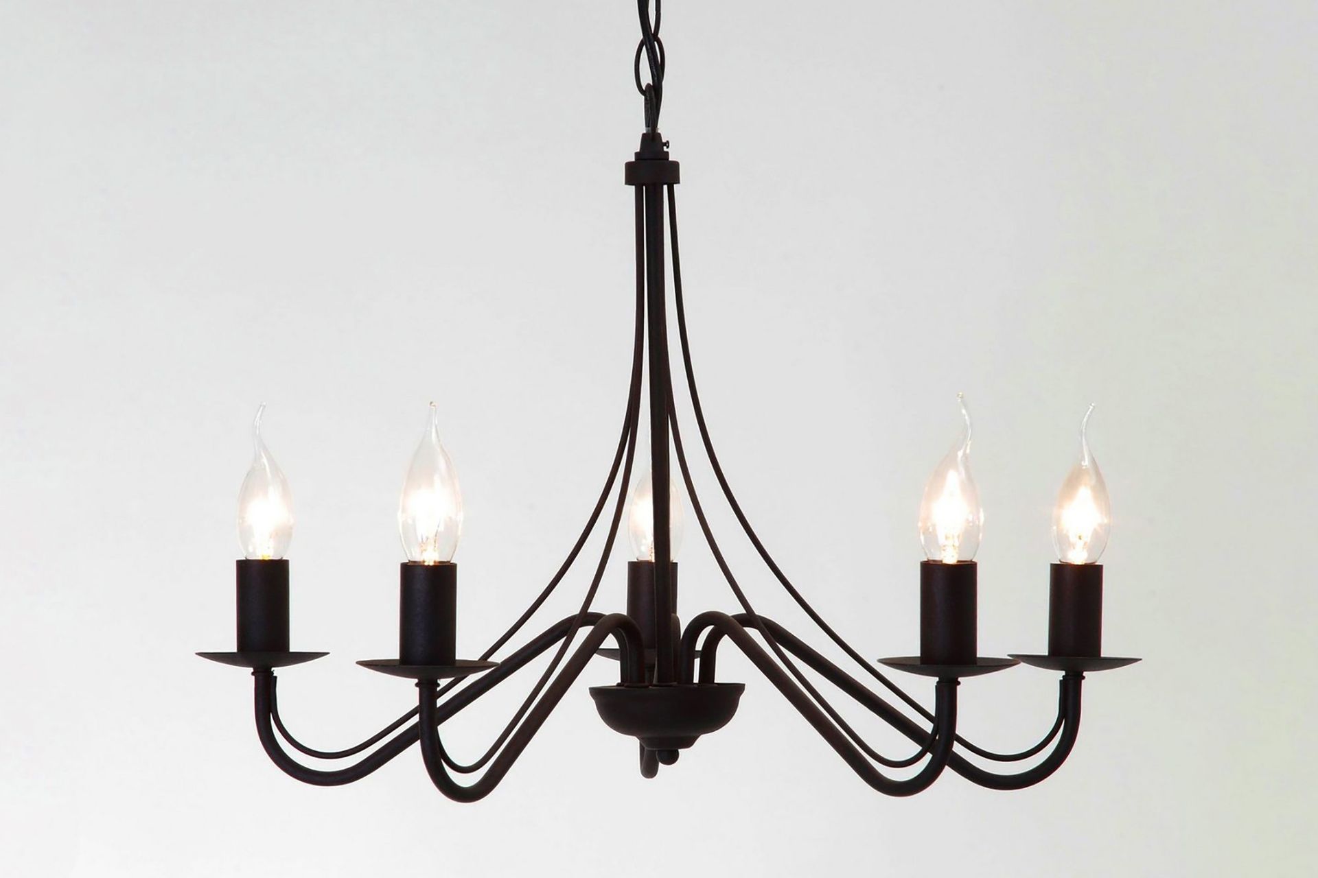 Country Ljuskrona 5L E14 rustik - Svart